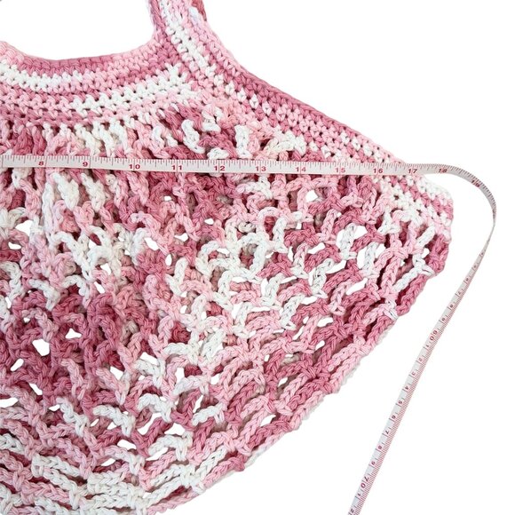 Mesh Market Bag Stretchable Strawberry Colors, Brand New Handmade Crochet - Picture 4 of 4